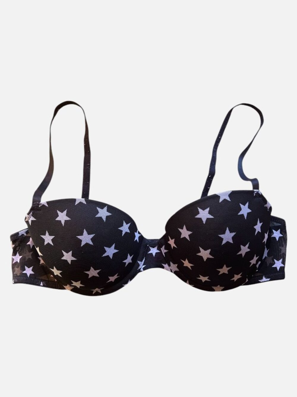 Y2K La Senza Star Print Bra Black & White 36B